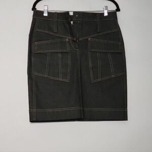 Derek Lam Denim Skirt with Tan Stitch Detail SAMPLE